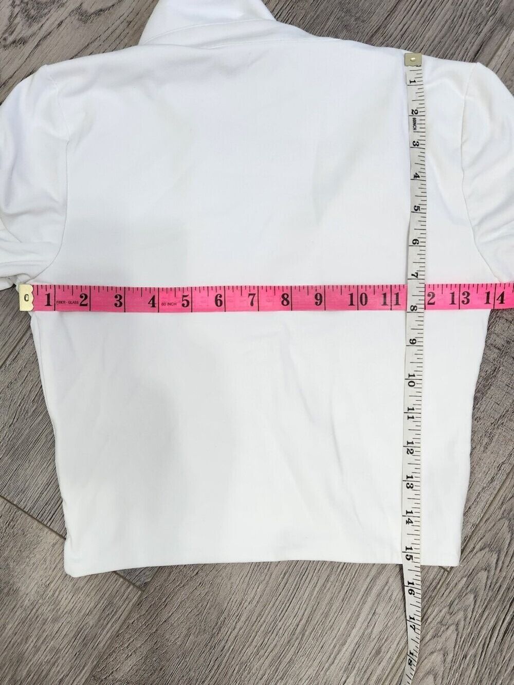 Aritzia Babaton White Contour Polo Collared Long Sleeve Crop Top Size S - Picture 14 of 14